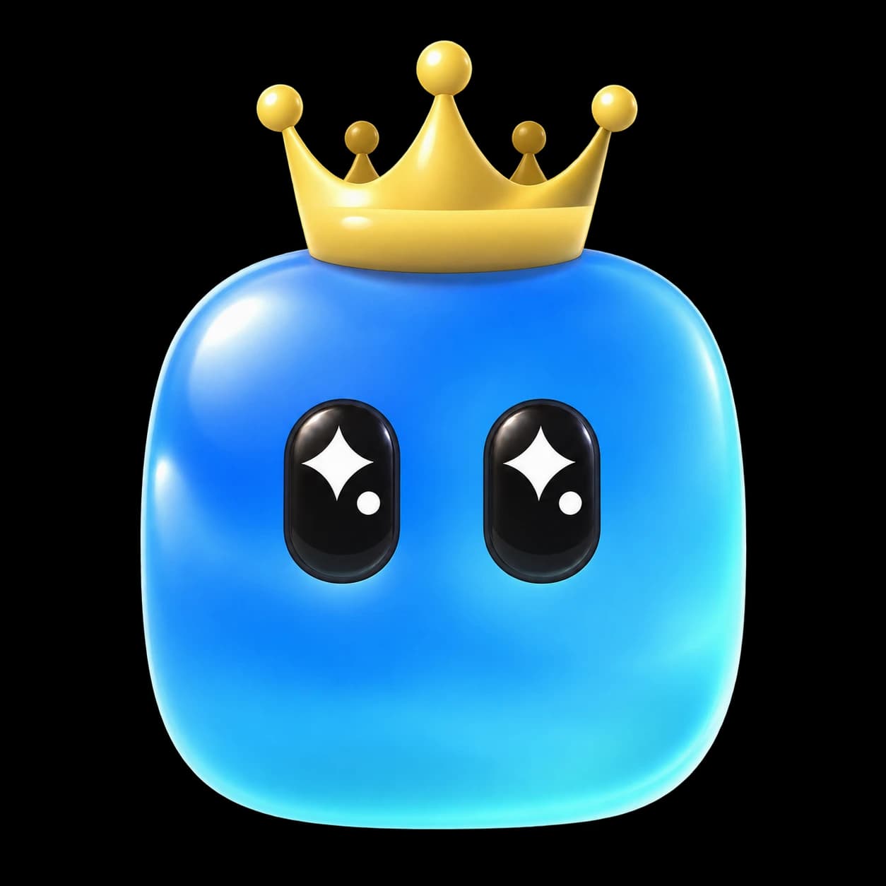 Blue square with a crown