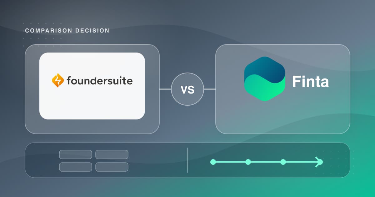 Foundersuite and Finta positioned for a fundraising workflow comparison.