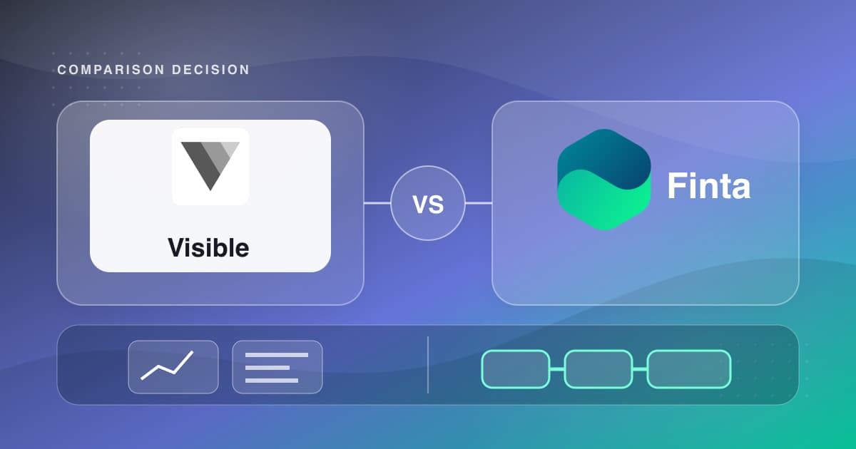 Visible and Finta positioned for an investor update and fundraising workflow comparison.