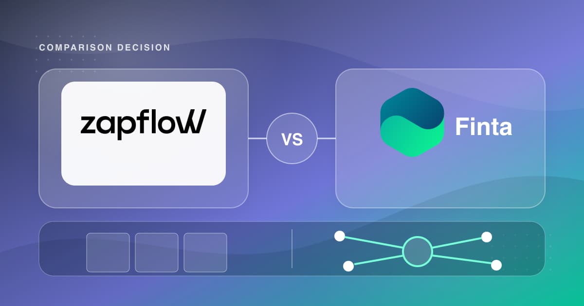 Zapflow and Finta positioned for a venture capital workflow comparison.