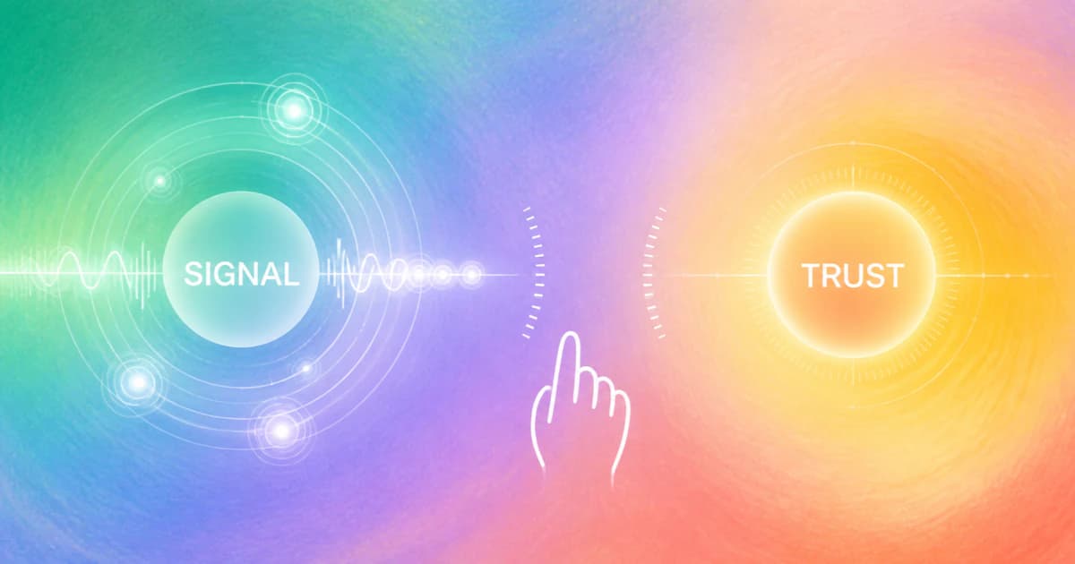 Two gauges separating observable relationship activity from trust, which still requires human judgment.