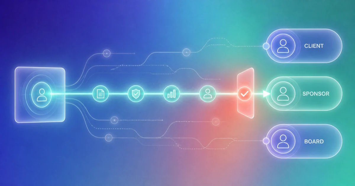 Evidence-backed relationship paths connecting a banking team to client, sponsor, and board targets.