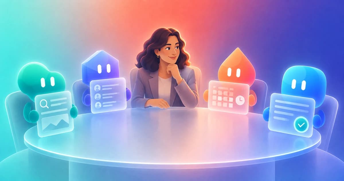 A private-capital professional receives research, prospecting, preparation, and follow-up work from four distinct AI teammates.