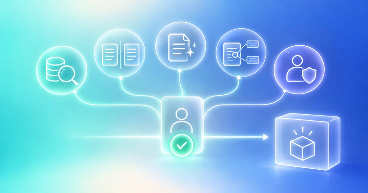 Five evidence chambers testing AI data-room search, summaries, generation, citations, and controls.