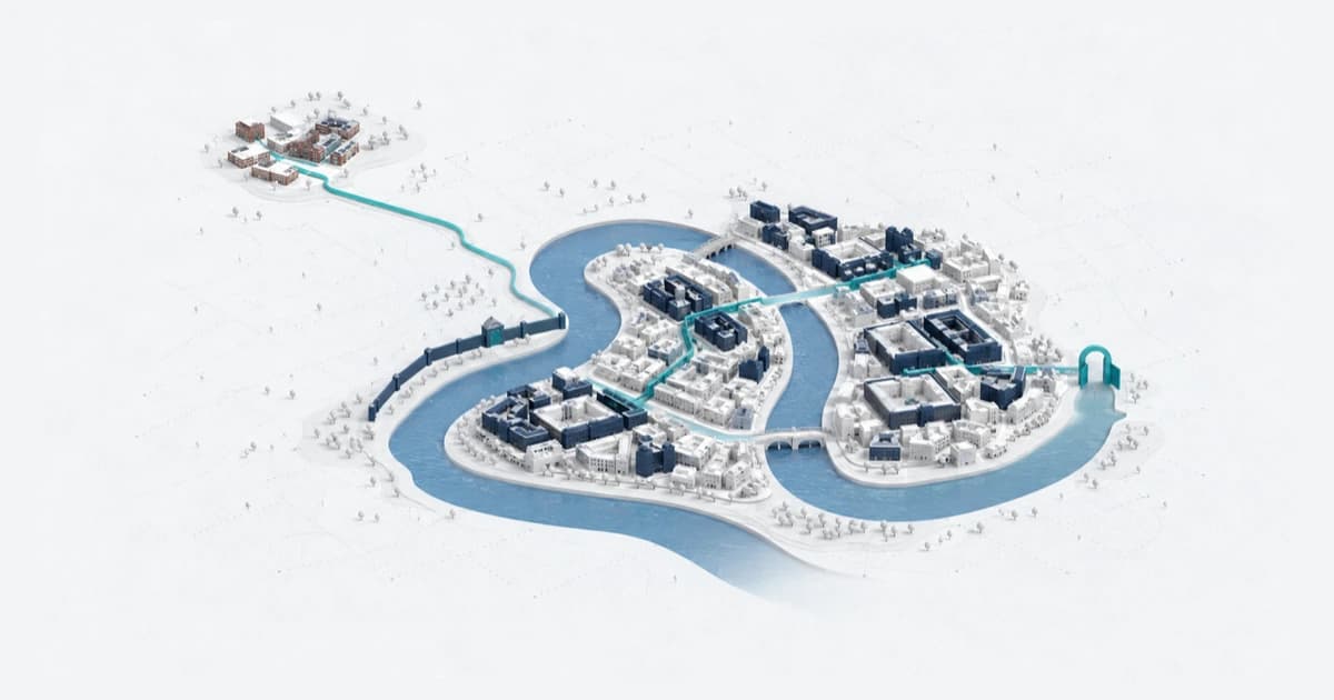 A Thames-centered atlas links London investment districts to a smaller regional office cluster, with distinct company and fund-manager paths.