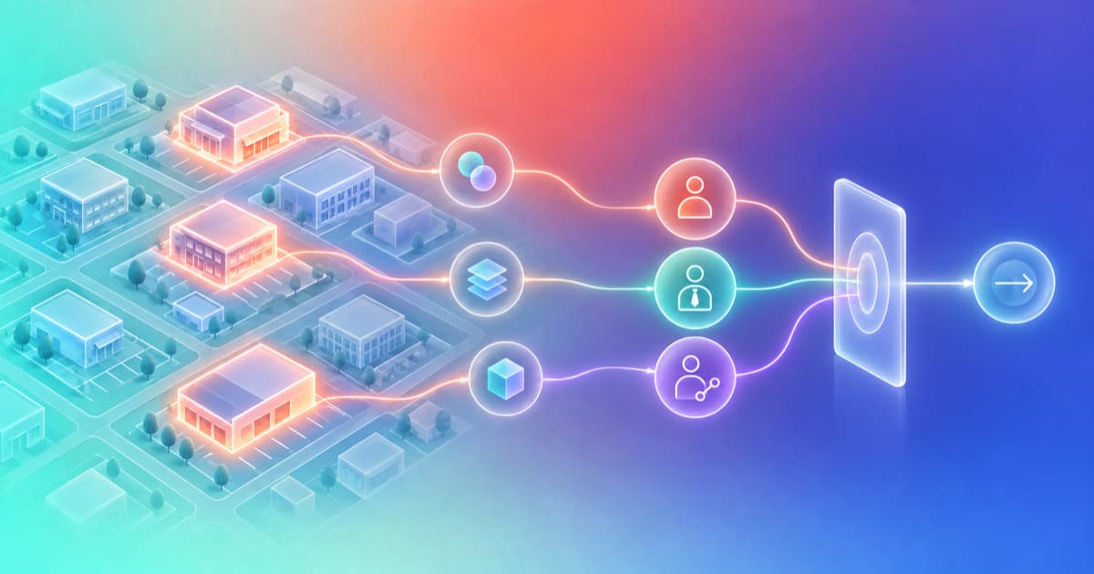 Selected commercial properties move from a mapped data field into a separate owner and referral relationship workflow.