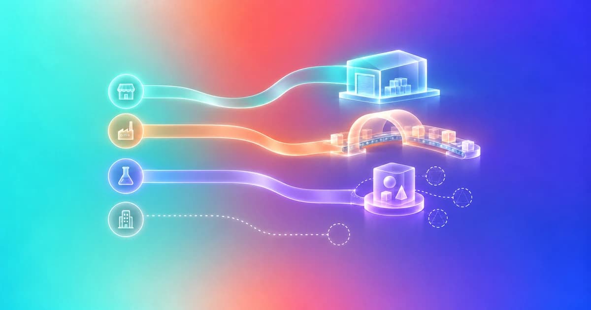 Three distinct business uses of funds connect to separate financing routes, with an unfinished fourth path.