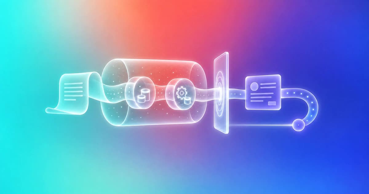 A contract ribbon passes through a performance-cost chamber and an acceptance gate before reaching an invoice capsule and collection return.
