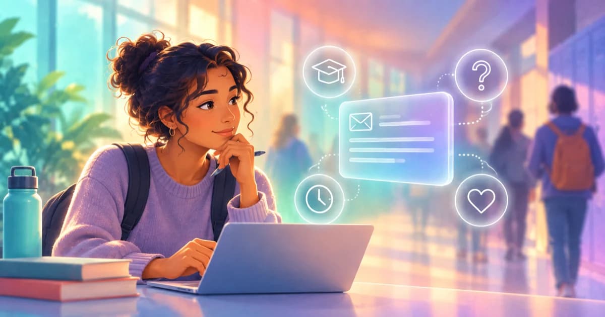 A student reviewing a concise email draft before contacting a professor.
