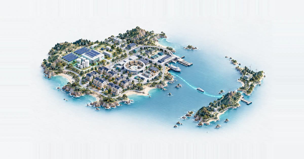 Illustrated Australian and New Zealand coastlines connected through clean-energy, circular enterprise and community-housing investment routes.