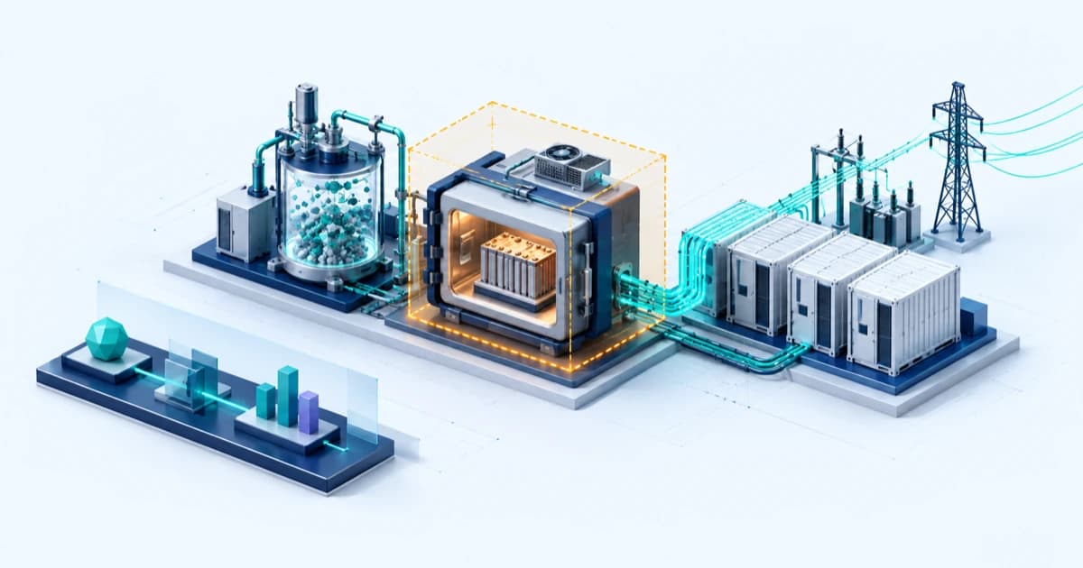 Battery testing and grid storage are connected by separate technical and capital pathways.